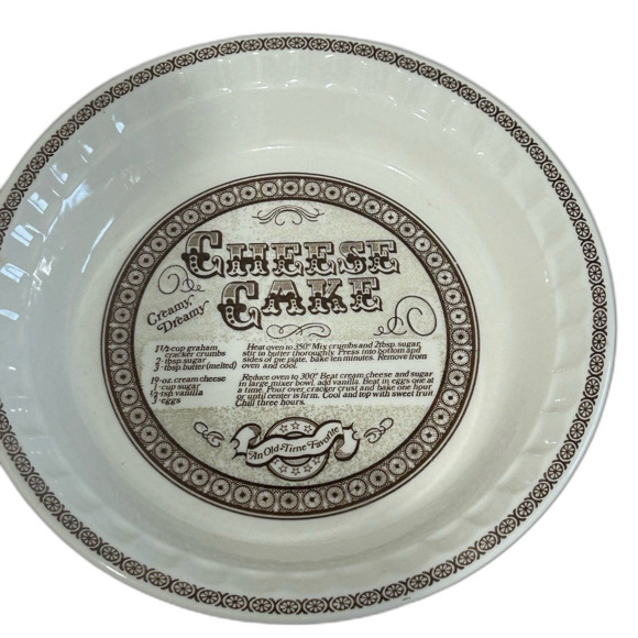 Royal China Jeannette Cheesecake Ceramic Pie Dish Creamy Dreamy Directions - Picture 2 of 12